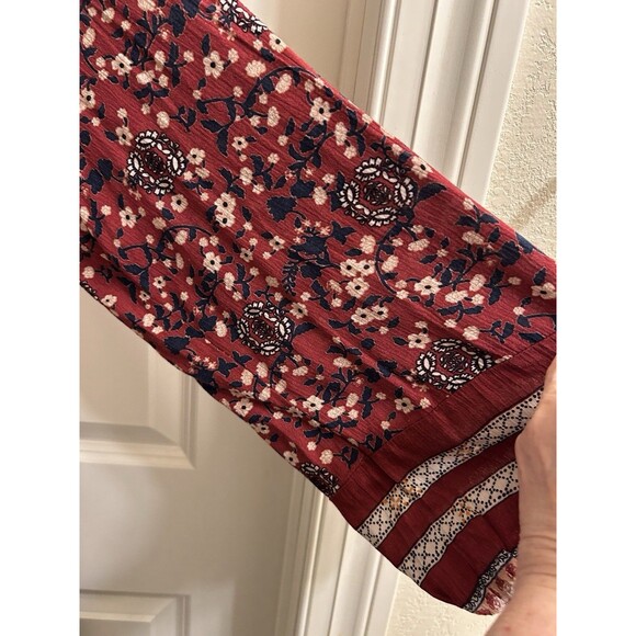 Knox Rose Floral Print Tiered Mini Dress Women's Bohemian Casual Long Sleeve XXL - Picture 5 of 7